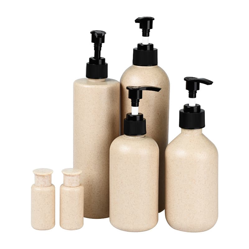 Biodegradable wheat straw bottle 30ml100ml250ml500ml shampoo lotion press pump bottle