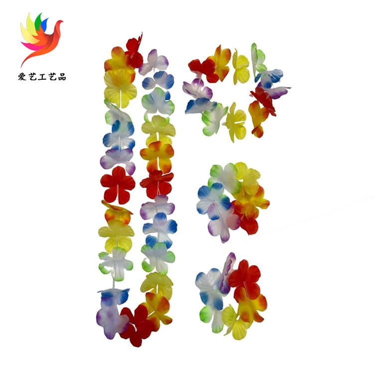 Cross-border Wreath 30 Pairs Petals Colorful Wreath Bracelet Set Polyester Fabric Artificial Petal Wreath