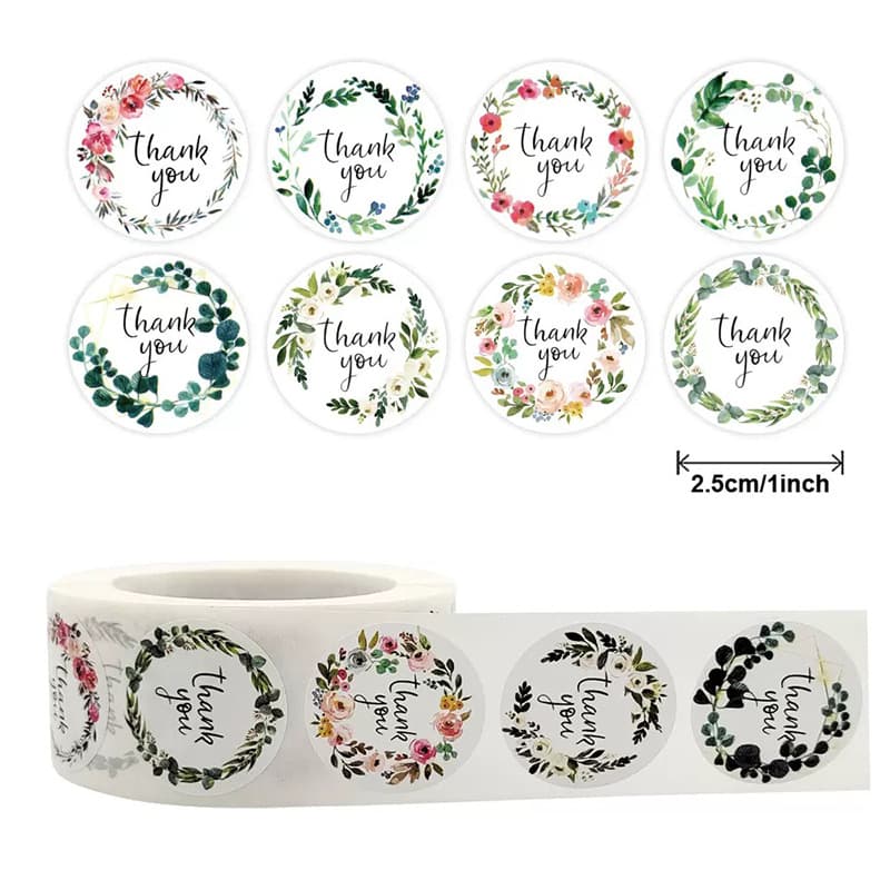 Wholesale 1-inch Thank You Holiday Gift Envelope Adhesive Sticker Label