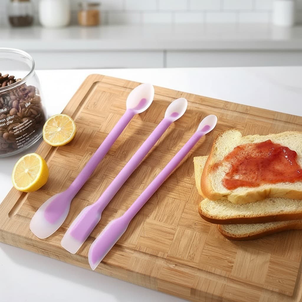Two-In-One Silicone Jam Scraper, Double-Headed Cream Spatula, Cake Spatula, Cosmetic Bottle Scraper, Baking Tool