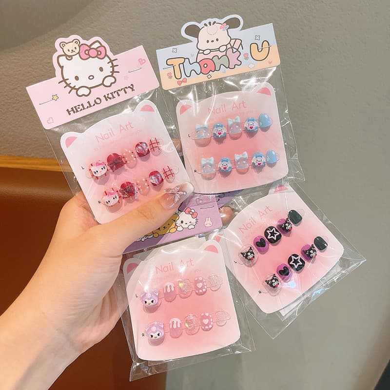 Children's Wearable Nail Stickers for Little Girls, Removable Nail Art Stickers, Girls' Gifts, Nail Patches, Wearable Nails Wholesale