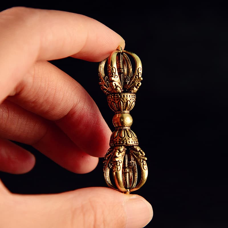 Brass Retro Small Vajra Pestle Hand Piece Tibetan Religious Dharma Tool Vajra Craft Cross-border Hot Sale