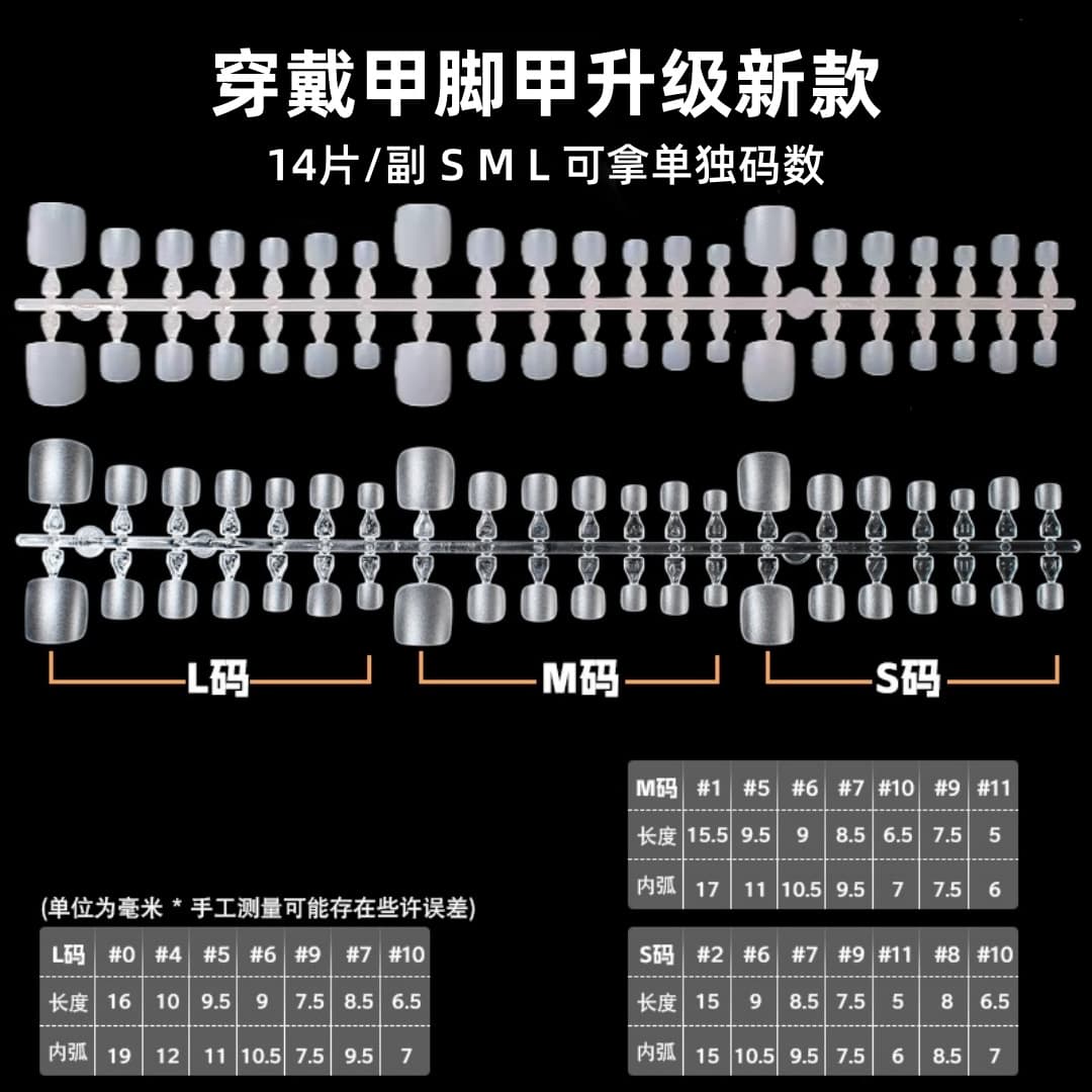 Press-on Toenails with Size Options, Toe Nail Tips, Transparent Natural White Ultra-Thin Seamless Toe Nail Stickers