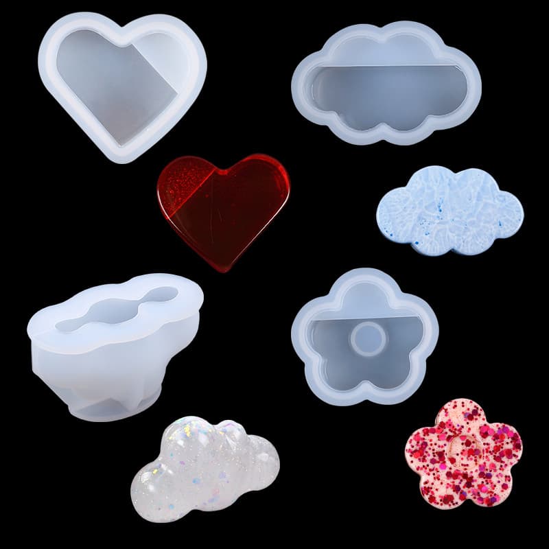 DIY Crystal Epoxy Mold Love Cloud Plum Note Decoration Handmade Resin Mirror Silicone Mold