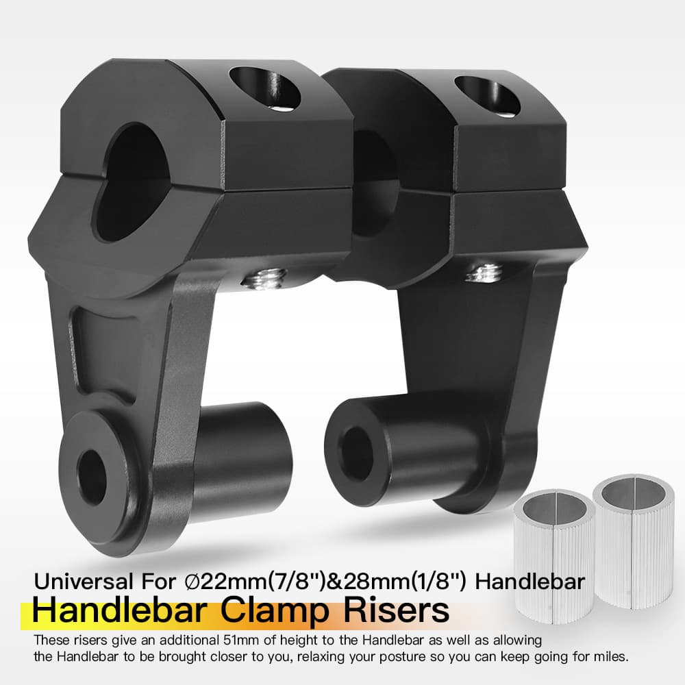 Universal 22&28mm Handlebar Adjustable Riser Handlebar Height Raiser 51mm for Off-Road Motorcycles
