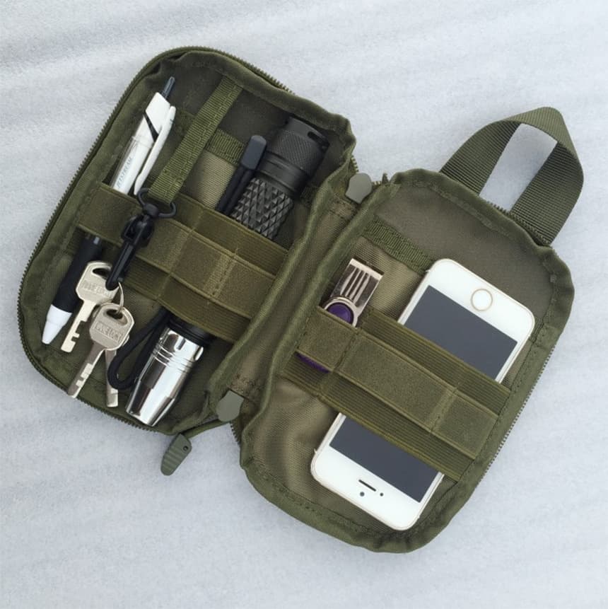 Outdoor Tactical MOLLE Key Pouch Phone Mesh Bag Multifunctional EDC Simulated Waist Pack Accessory Pouch