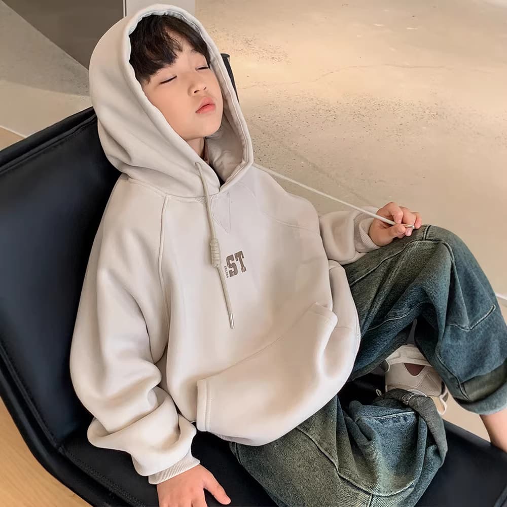Children's clothing boys spring sweatshirt 2026 new spring and autumn style medium and large children's hooded tops spring boys handsome