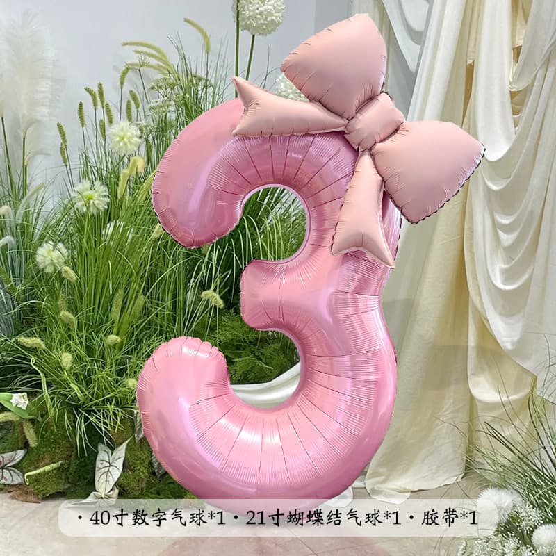 Girls' 2nd Birthday Party Decoration Scene Setup Ceremony Number Balloon Background Wall