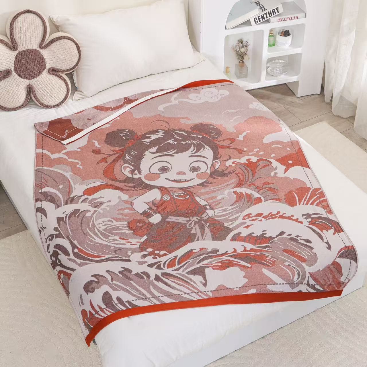 Bamboo fiber blanket, gauze, cooling blanket, thin summer towel, ice silk, suitable for drying in sewage, air conditioning, soft and gentle.