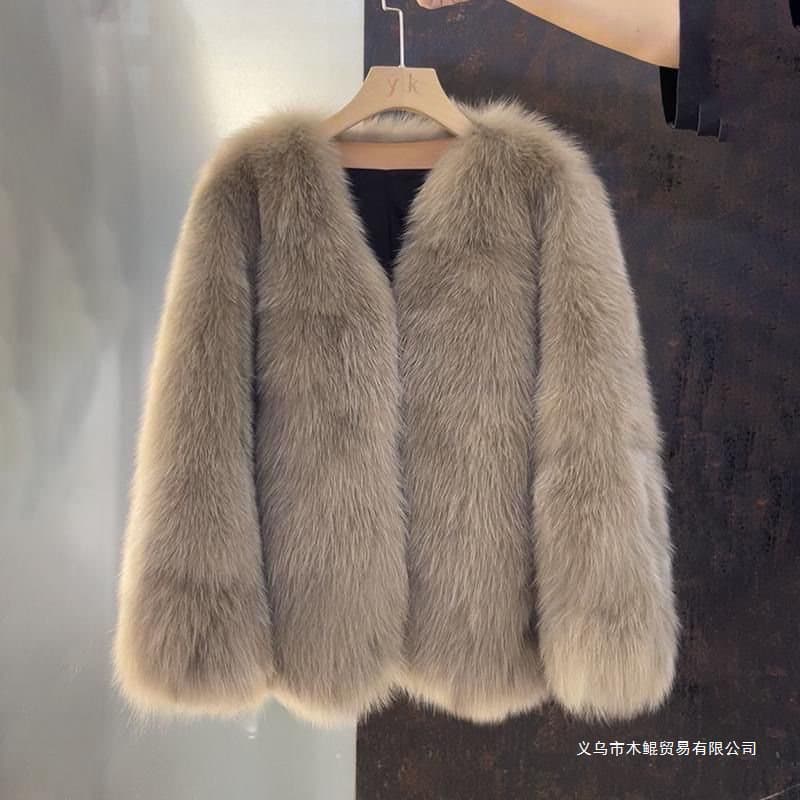 Little luxury look fox fur coat for women autumn/winter 2024 new slimming fashionable stylish fur coat