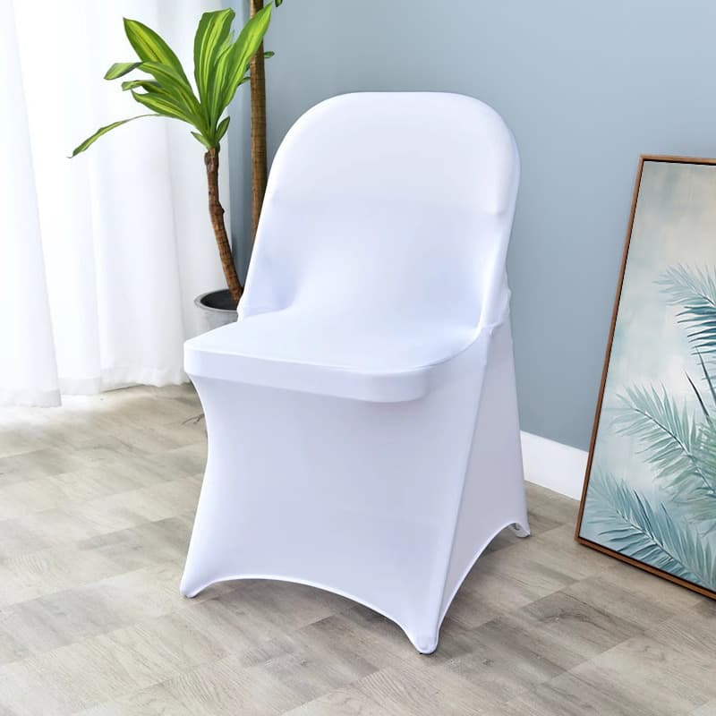 Amazon milk silk foldable chair cover, hotel event banquet elastic full coverage seat cover