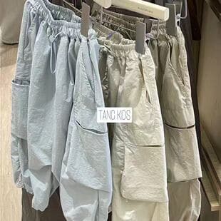 Baby pants summer children's mosquito-proof pants, thin summer mosquito-proof pants, girls' spring/summer loose cargo pants with elasticized ankles