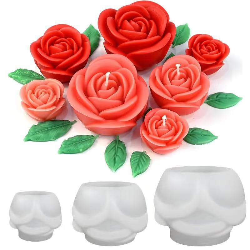 Valentine's Day Flower Scented Candle Silicone Mold DIY Epoxy Resin Ornament Cake Baking Decoration Silicone Mold