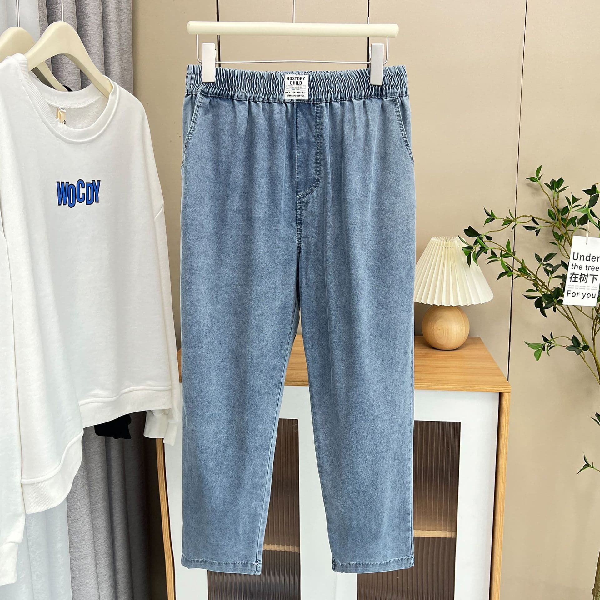 Plus Size Women's Clothing 100kg Fat Sister Summer New Casual Easiest for Match Thin Denim Nine-Point Pants Casual Pants 2230