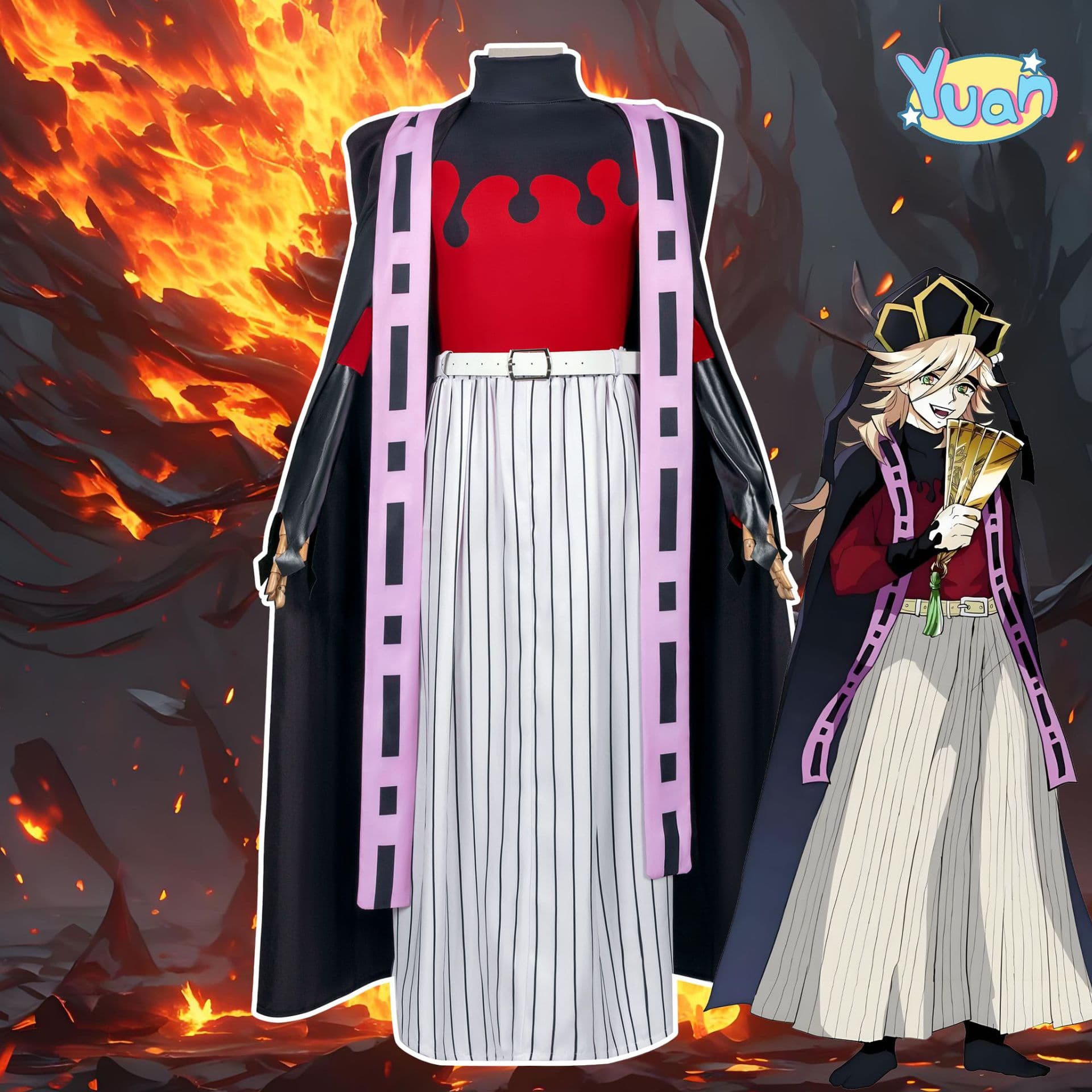 Demon Slayer Cosplay Costume Upper Moon Two Douma Anime Cosplay Outfit Women Halloween
