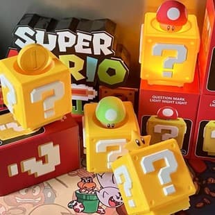 Creative Mario LED Question Block Sound Night Light, Mario Tap Light, Trendy Home Decor Gift