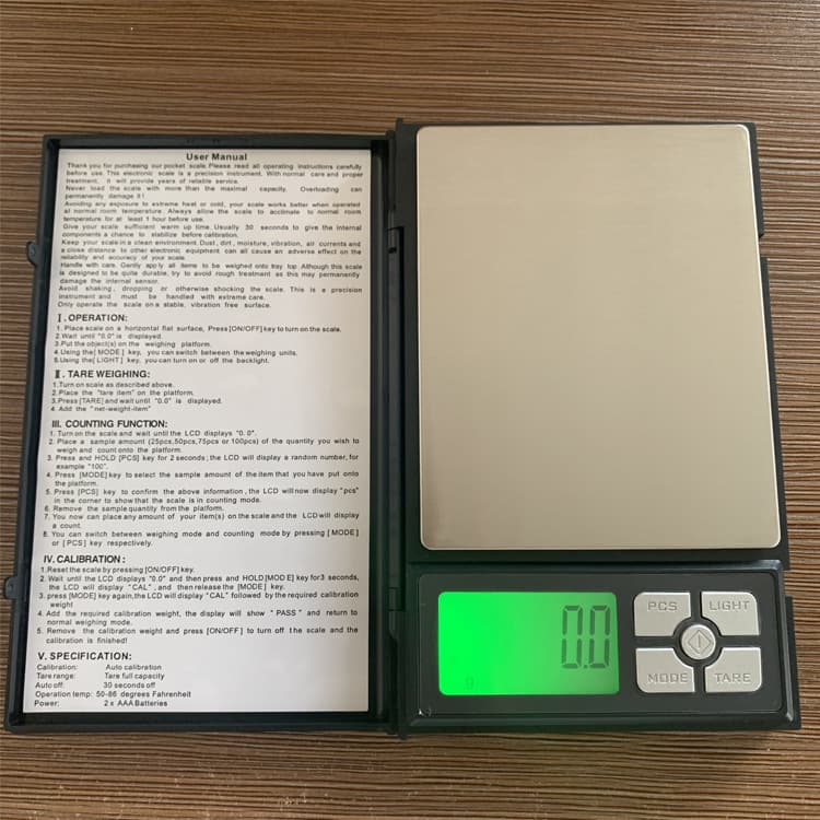 Cross-border Portable Jewelry Scale Gold Special Electronic Gram Scale 0.01g Accurate Large Notebook Jewelry Electronic Scale