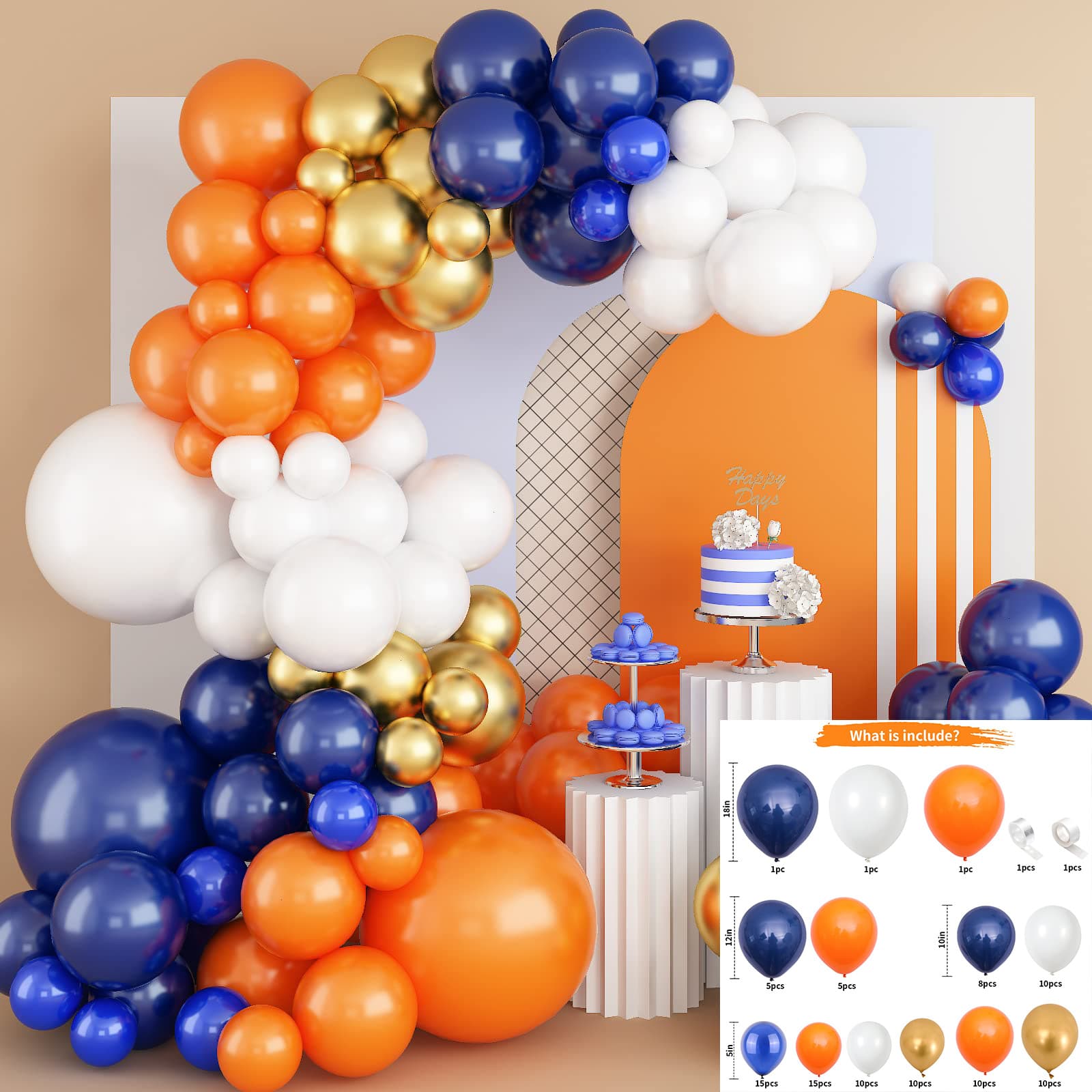 Cross-border Balloon Set Floating Helium Birthday Decoration Props Balloon Chain Kit Balloon Arch Setup