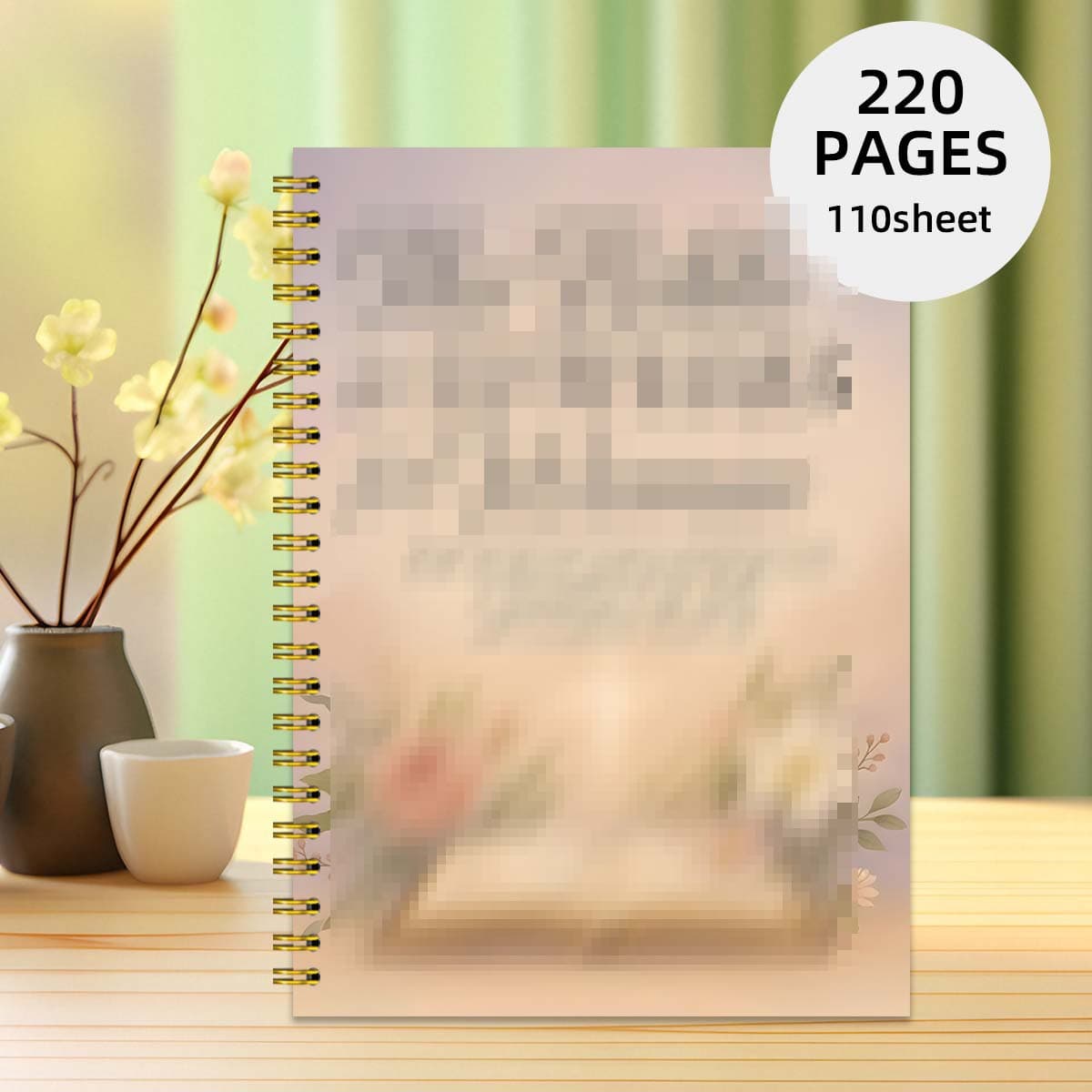 New Hot-Selling Cross-Border A5 Floral Women's Learning 220-Page Spiral Notebook, Writing Pad, Coloring Book