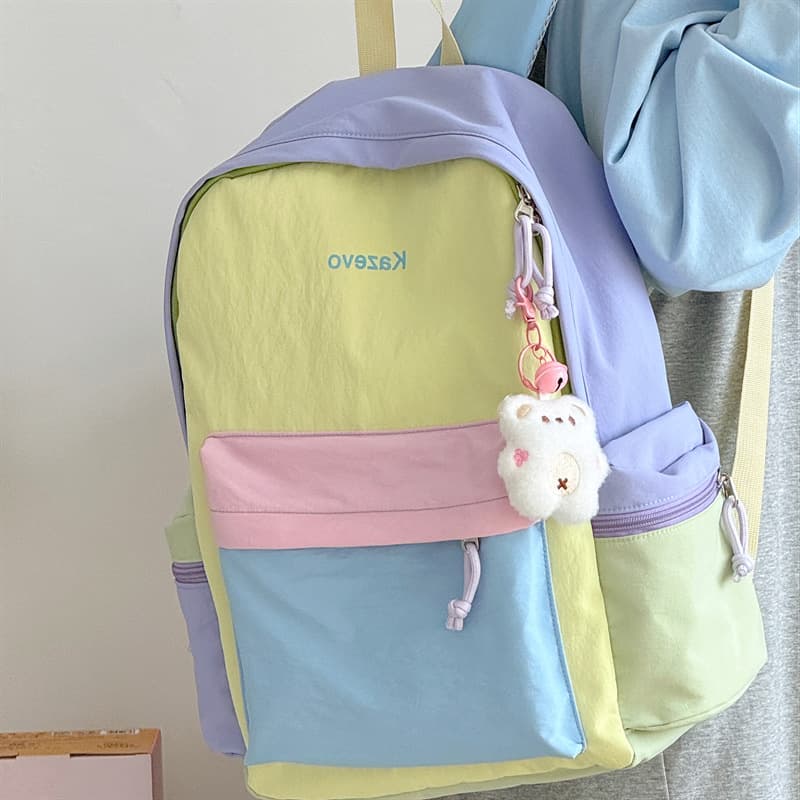 Backpack women's ultra-light outdoor travel small backpack waterproof hiking mountaineering contrast color casual college student schoolbag women