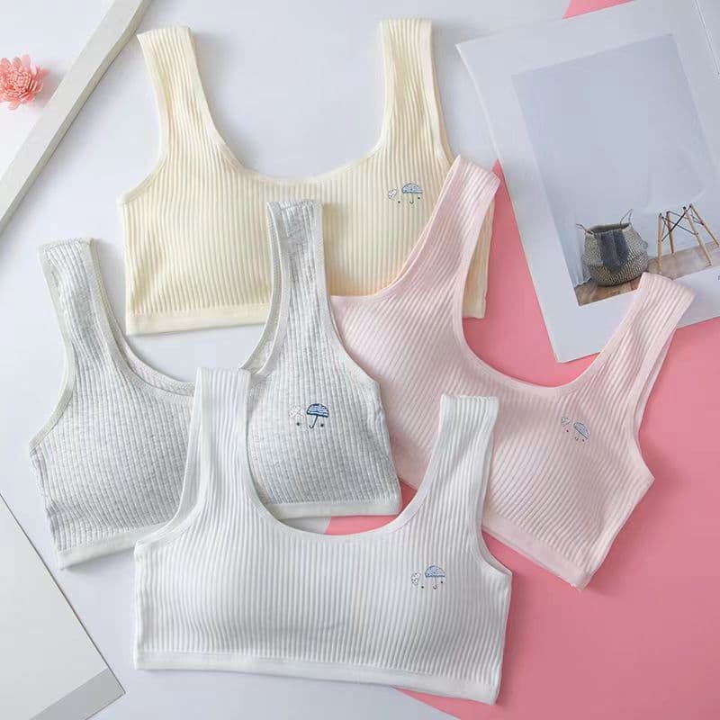 Bra for middle school girls, adolescent girls during puberty, high school students aged 10-14-18, wire-free bra.
