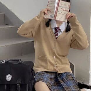 Oikawa Tooru JK Disappearing First Love Same Style Sweater Japanese Campus Loose Pure Color Cardigan Knitwear Women