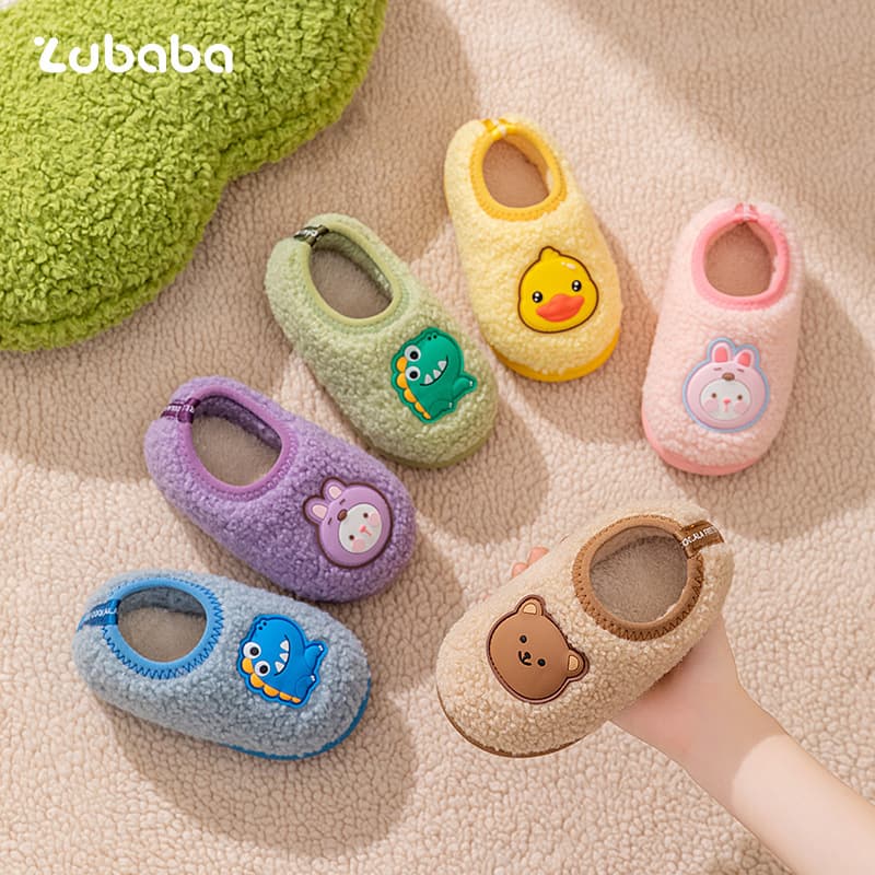 Children's Cotton Shoes Winter Cute Boys/Girls Home Shoes Toddlers Baby Infants Soft Sole Anti-Slip Warm Fuzzy Cotton Shoes