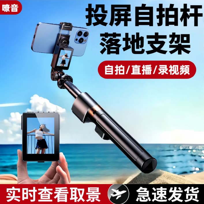 Smart Screen Cast Selfie Stick Tripod Outdoor Shooting Live Streaming Bluetooth Selfie Stick Extendable Floor Phone Stand