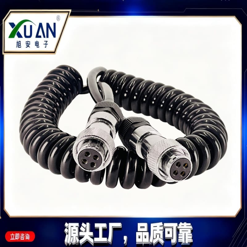 4-pin aviation connector four-channel camera spring cable