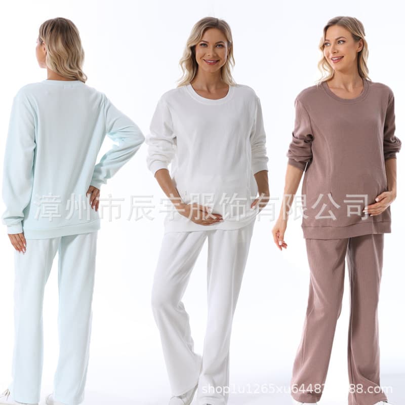 Maternity Set Loose Comfortable Two-Piece Suit for Pregnant Women Suitable for Outdoor and Home Wear Spring Autumn Season