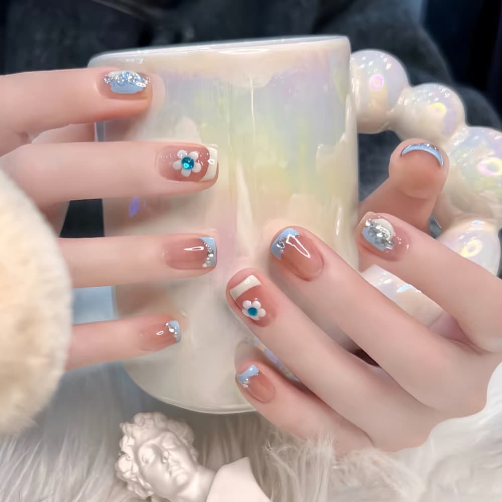 Popular Cat-Eye Rhinestone Nail Tips, Xiaohongshu and Douyin Beauty, Rhinestone-Encrusted Wearable Nails, Hot-Selling Wearable Fake Nails