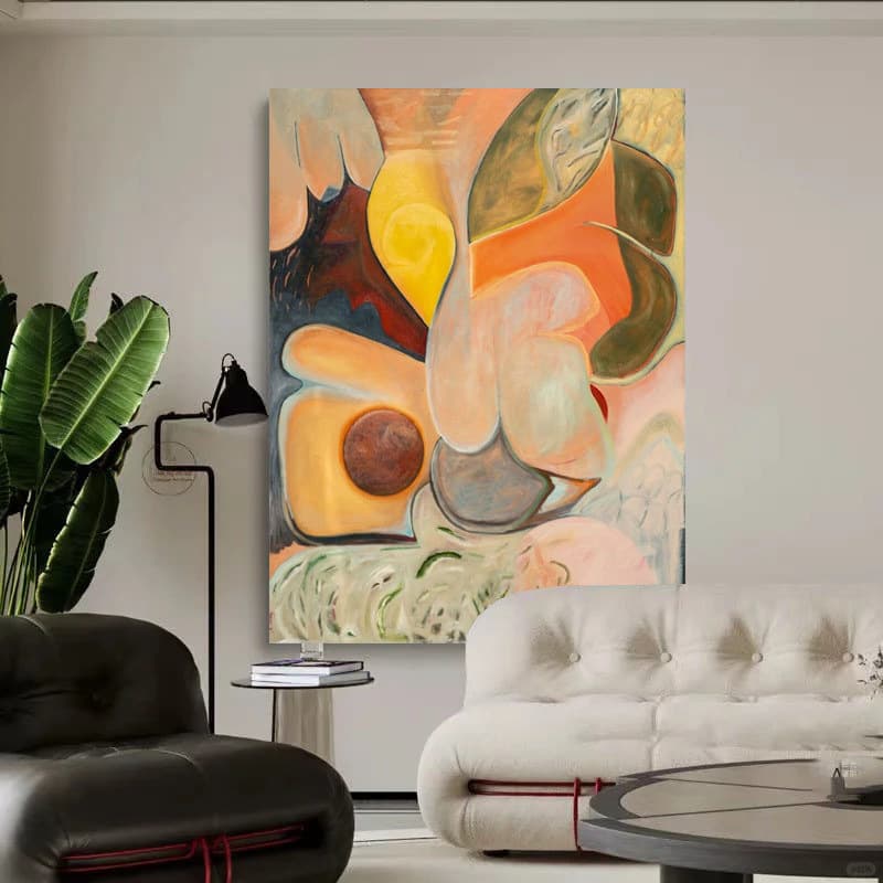 French Abstract Living Room Decorative Painting Dining Room Wall Art Textured Entryway Background Wall Art Bedroom Headboard Painting