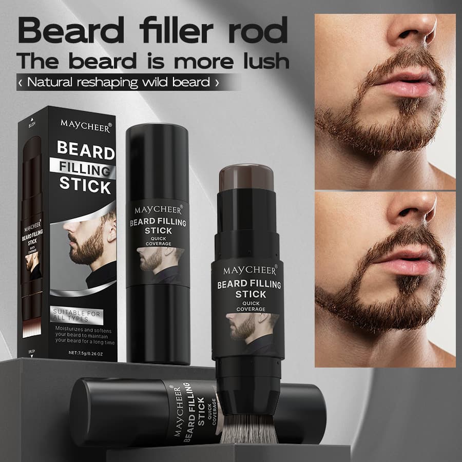 MAYCHEER Beard Color Filling Stick with Brush Head 2-in-1 Waterproof Dense Hair Filling Stick for Cross-border Trade