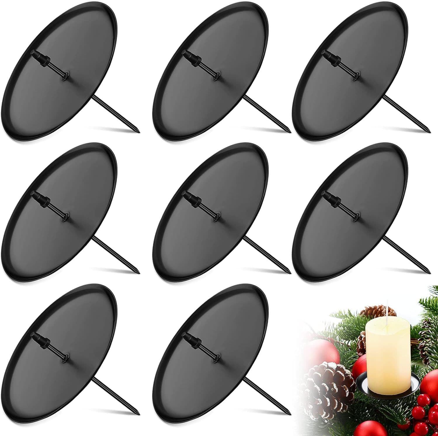 Cross-border Christmas wreath candle plate, candlelight dinner candle stand, round tray for ambiance decoration, candle tray