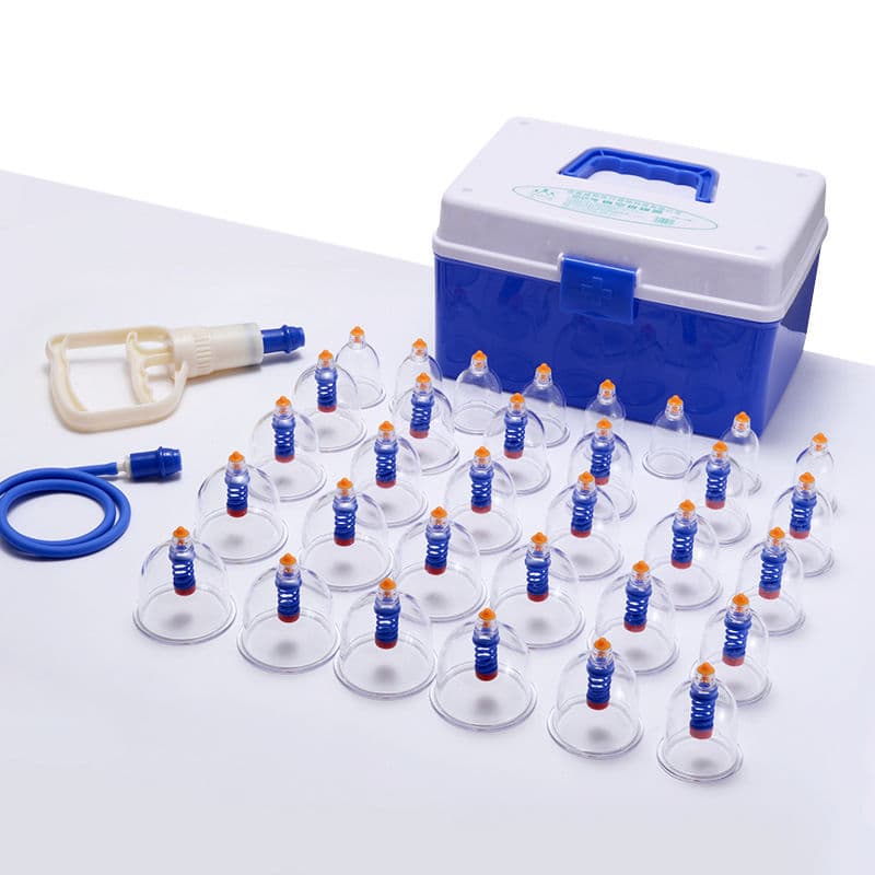 Vacuum Cupping Set for Home Use, Suction Cupping Kit Non-Glass Air Cupping for Dampness and Stasis Relief with Storage Box