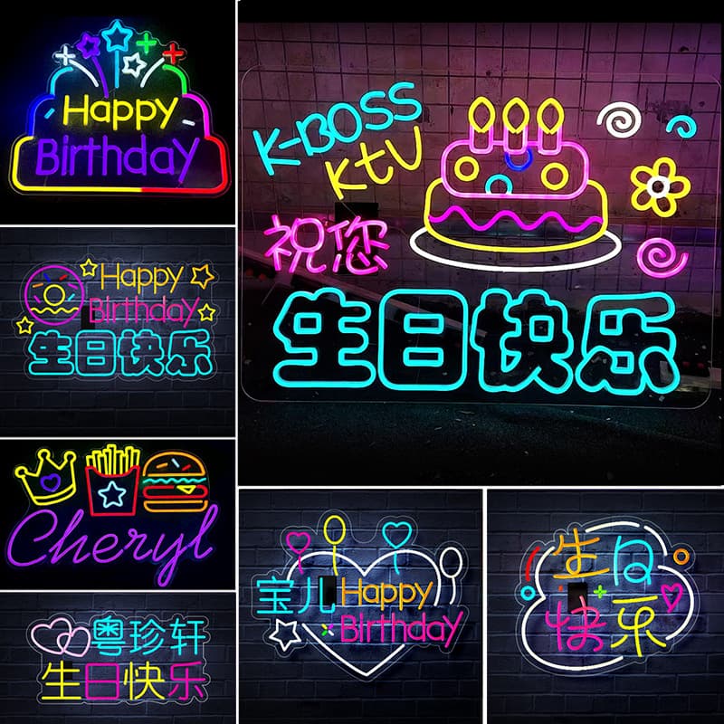 LED Neon Light-Up Letters Birthday Parties Bar Acrylic Advertising Signs Company Storefront Display Signage
