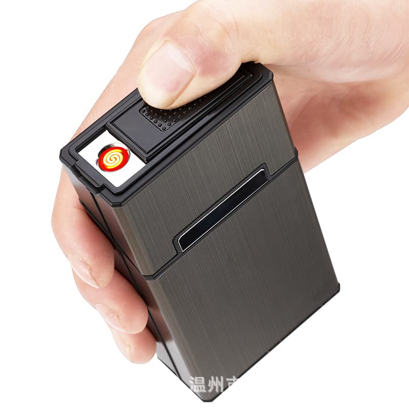 Wholesale Cross-border Cigarette Case Lighter, Multi-functional Cigarette Case for Thin and Thick Cigarettes, Waterproof and Pressure-resistant Cross-border Cigarette Case