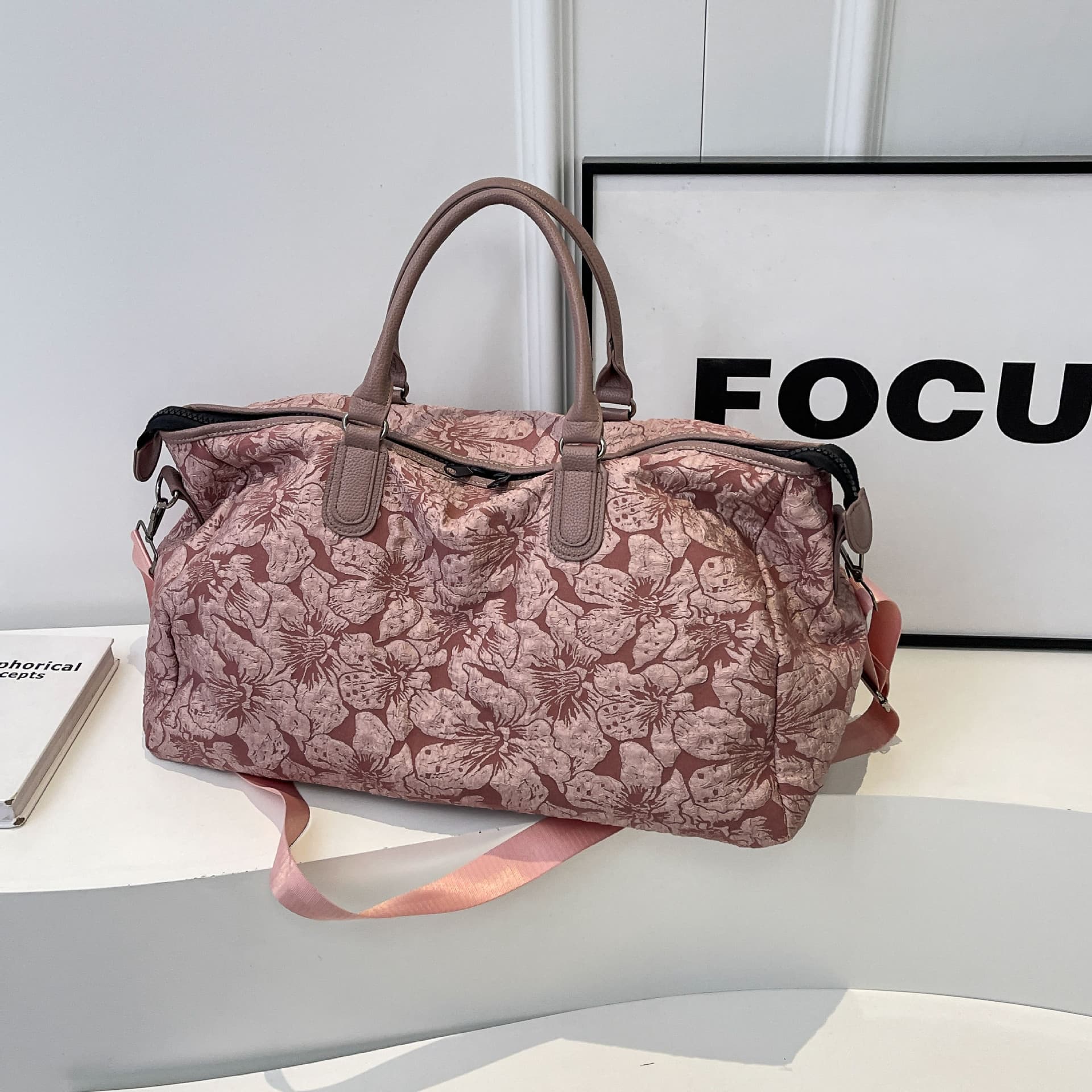 New large-capacity travel bag floral business trip heavy industry luggage bag travel swimming fitness yoga bag