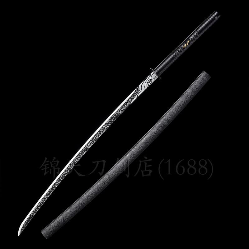 High manganese steel Longquan one-piece long Chinese Miao family knife, two-handed Qi family knife, embroidered spring knife, Tang Hengdao, martial arts unedged