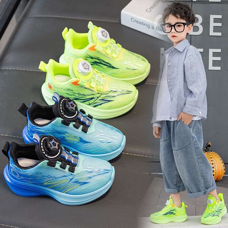 Boys Shoes 2026 Spring New Children Soft Sole Anti-Slip Running Shoes Training Sports Basketball Shoes Twist Buckle Boys