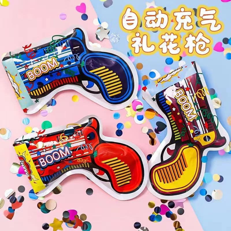 Handheld Confetti Cannon Inflatable Birthday Graduation Ceremony Atmosphere Props Party Confetti Tube Small Ticker Tape Celebration Essential