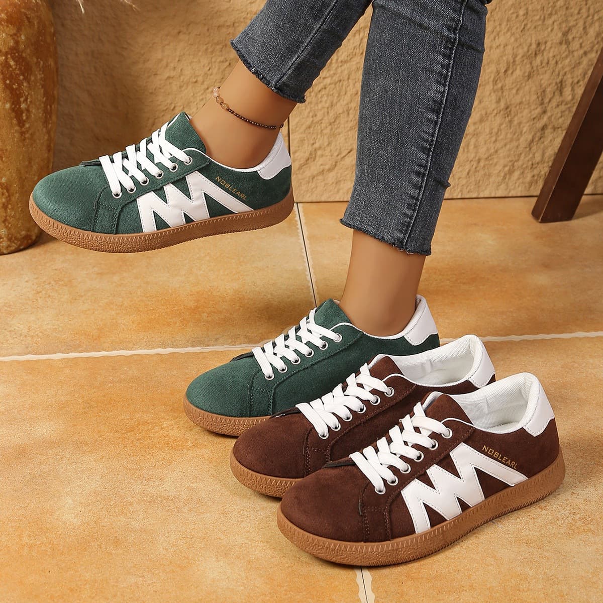 European and American Retro Casual Shoes for Women 2026 Spring Autumn New Flat Soft Sole Sports German Training Shoes Large Size Board Shoes Agam Shoes