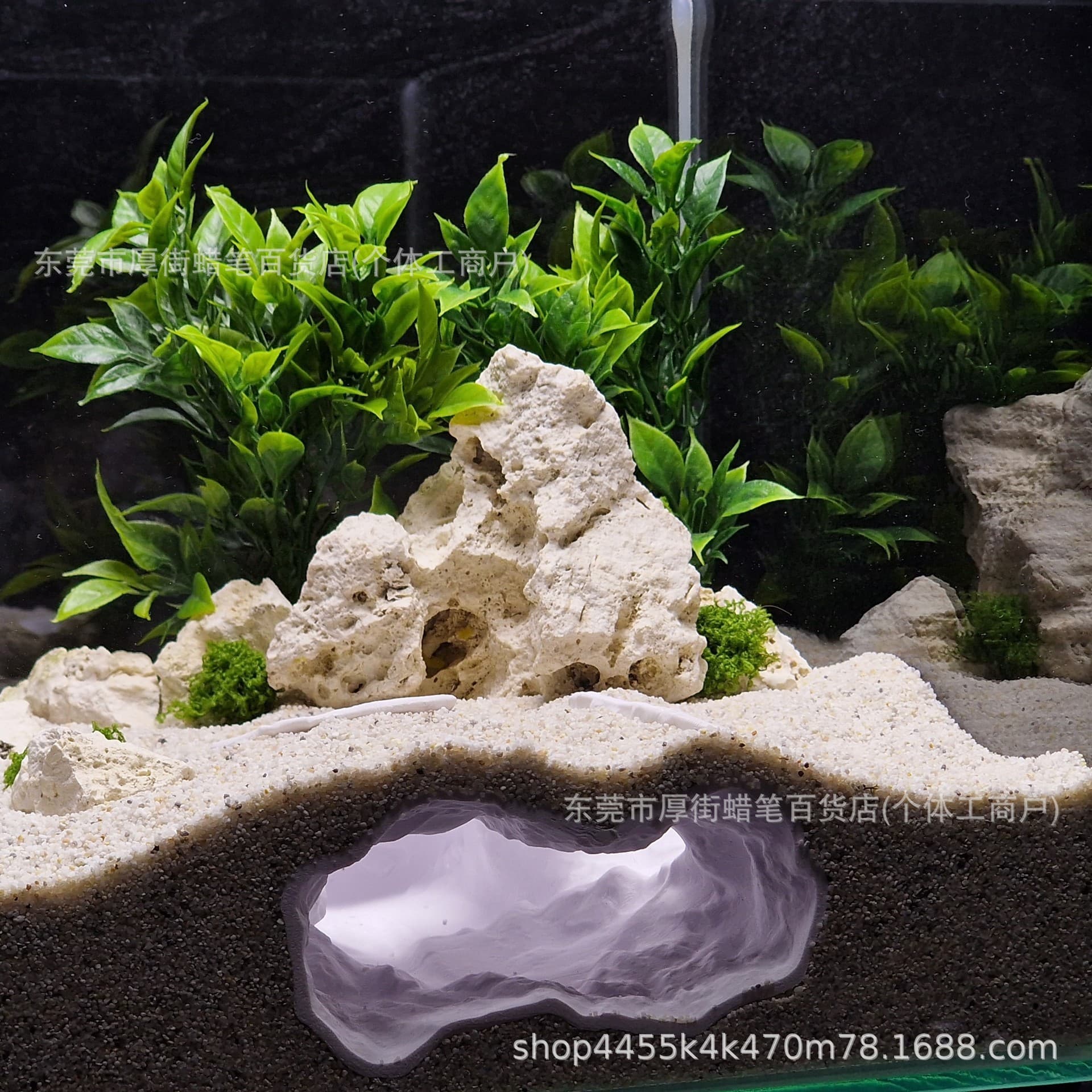 Aquarium Decor Gravel Tunnel Cave Natural Curve Ornament Fish Tank Landscaping