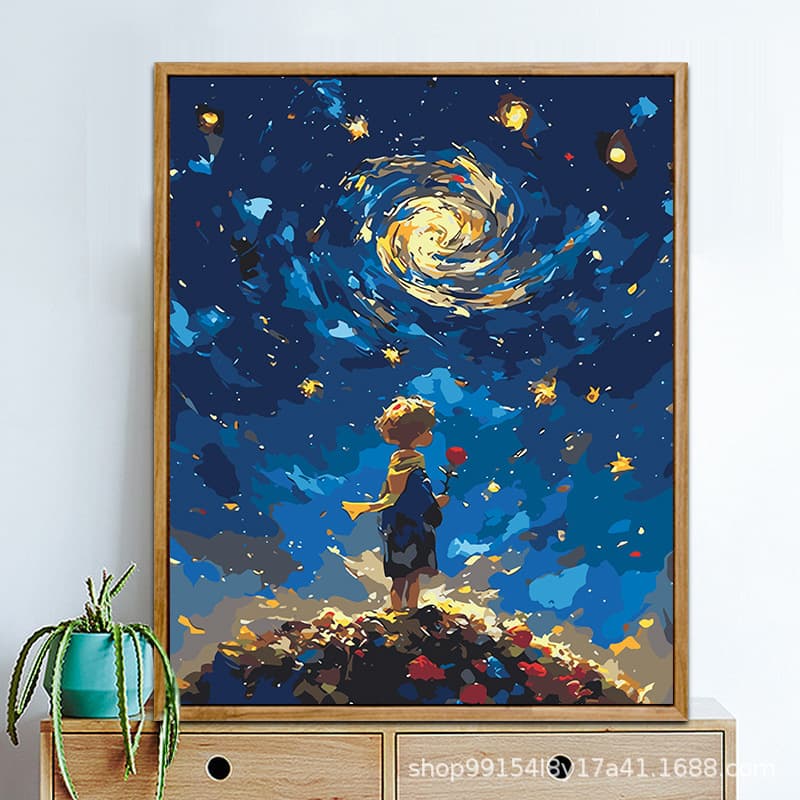 DIY Digital Oil Painting Kit, Cartoon Anime Landscape Decorative Painting, Wholesale Paint-by-Numbers, 40x50cm