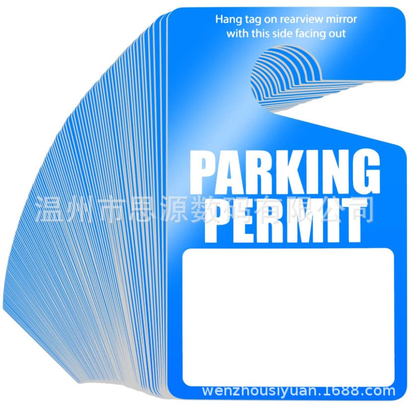 Cross-border double-sided PVC parking permit special-shaped parking card blank writeable temporary parking tag