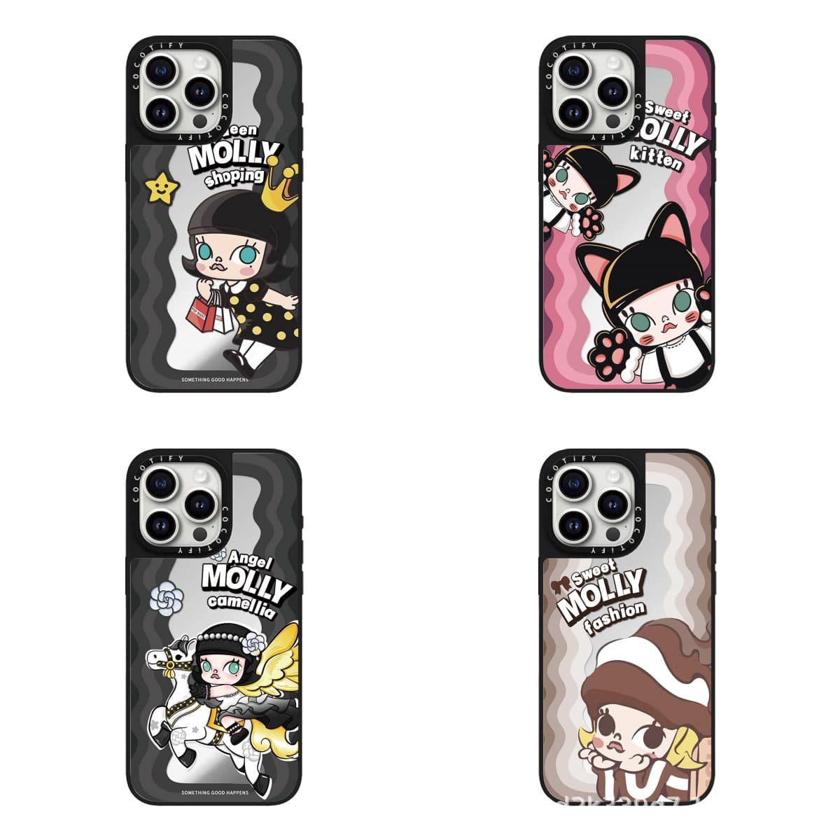C's Mirror MagSafe Wave Molly Cat Ears Case for iPhone 16 Pro 17P Cartoon