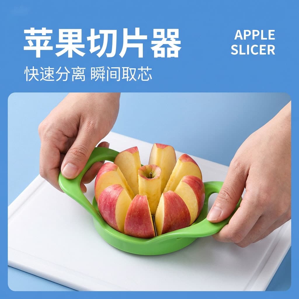Factory Direct Stainless Steel Apple Slicer, Household Plastic Fruit Divider Tool Slicing Knife