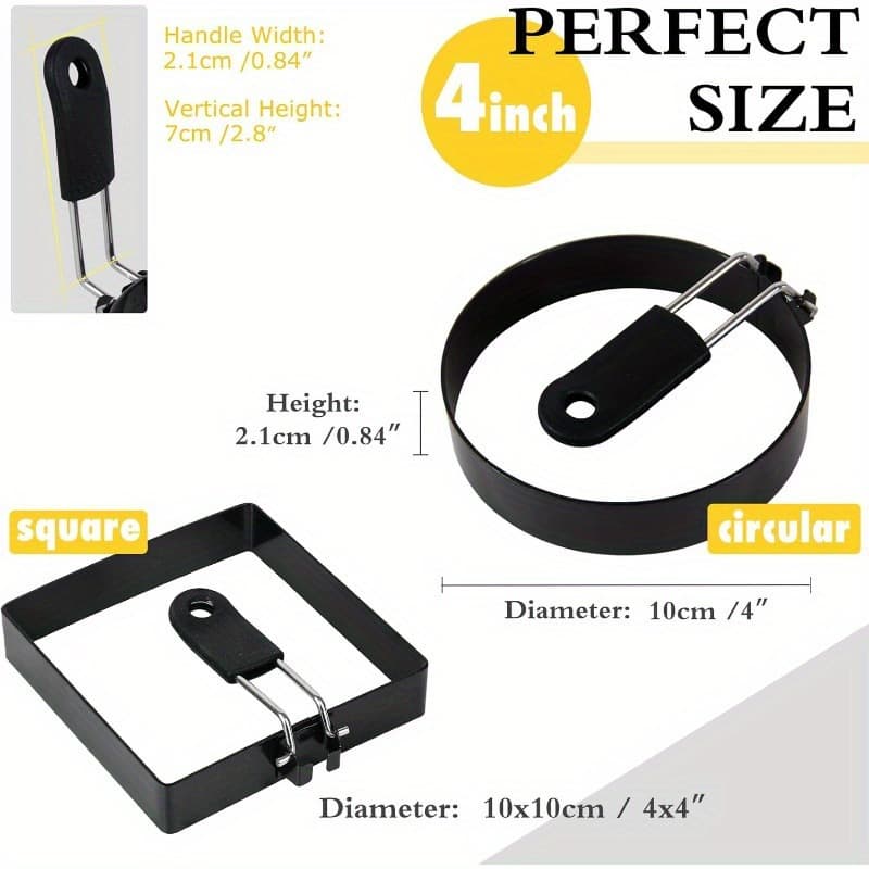 Stainless steel square egg frying mold, non-stick egg frying tool, anti-scalding egg ring, non-stick egg frying tool.
