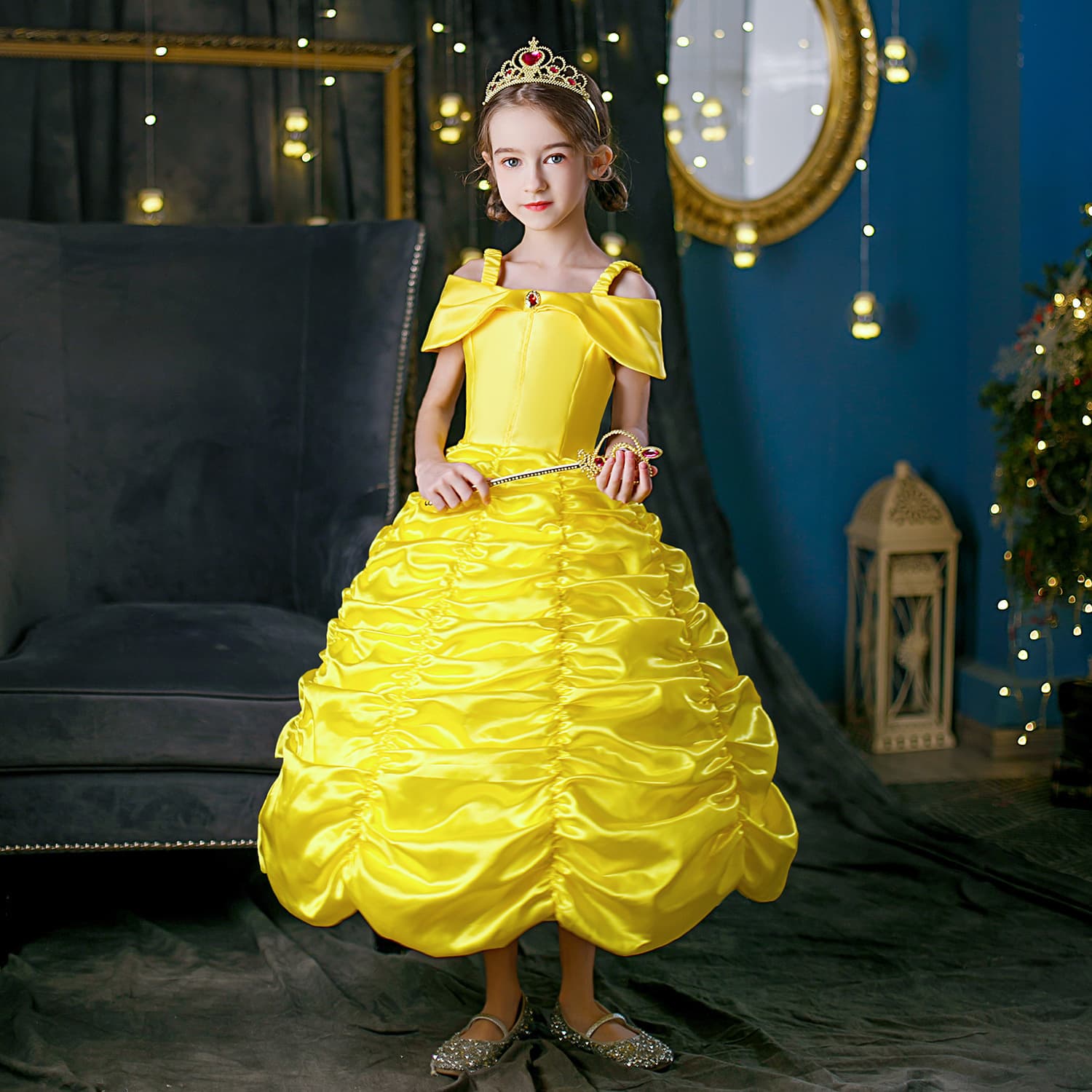 Belle Princess Dress for Girls Birthday Party Christmas Children's Costume Dress