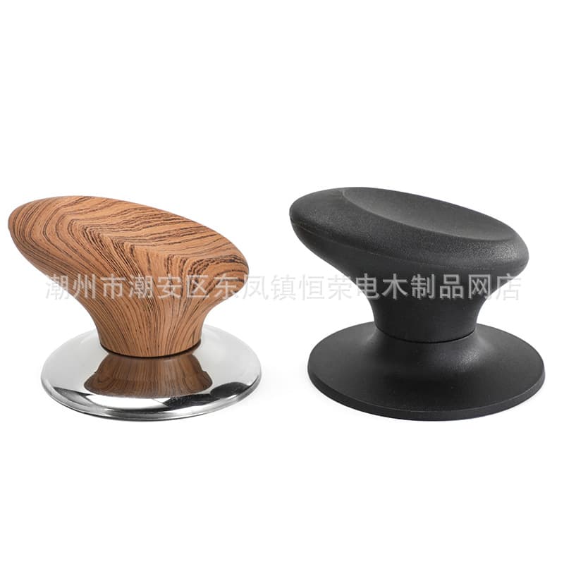 Wood Grain Slanted Pot Lid Knob, Bakelite Black Universal Glass Pot Lid Handle, Lid Lift Knob, Pot Button, Lid Cap